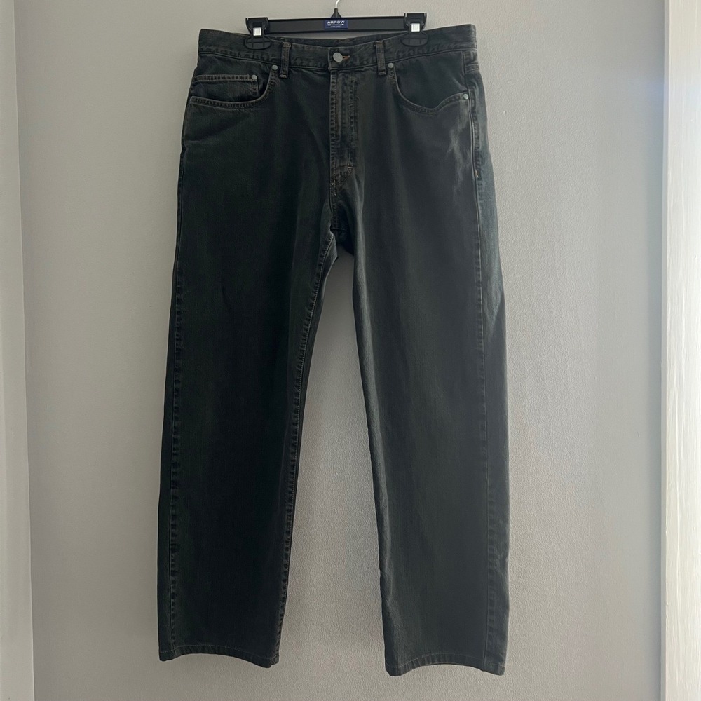 Zegna Sport 301 Mens Straight Leg Jeans 38 Dark Wash Gray Cotton Lyocell Blend